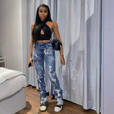 Jeans High Waist Slim Stretch Trousers